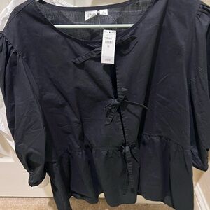 GAP Black Blouse with Bow Accents